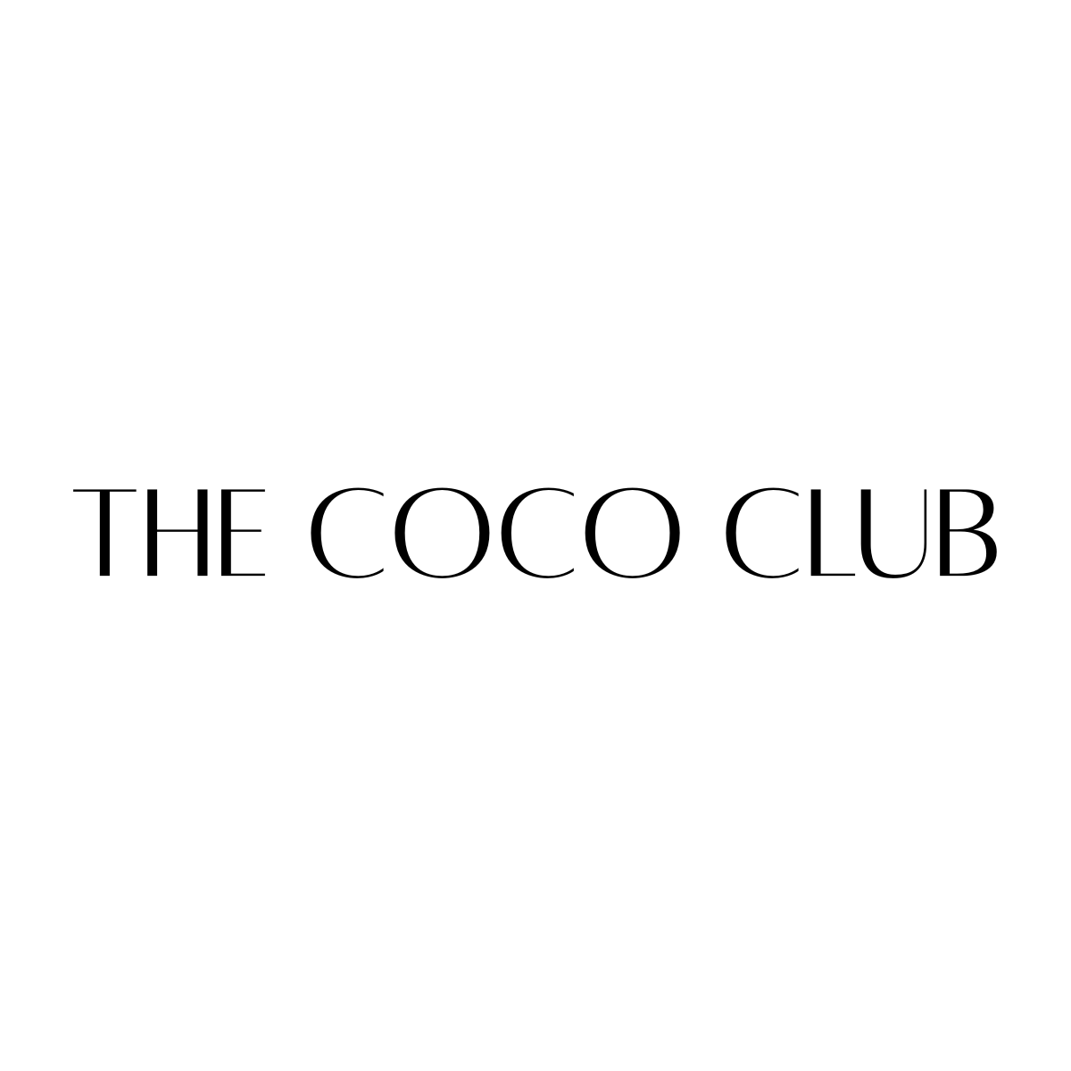 Text 'THE COCO CLUB' in black on a white background