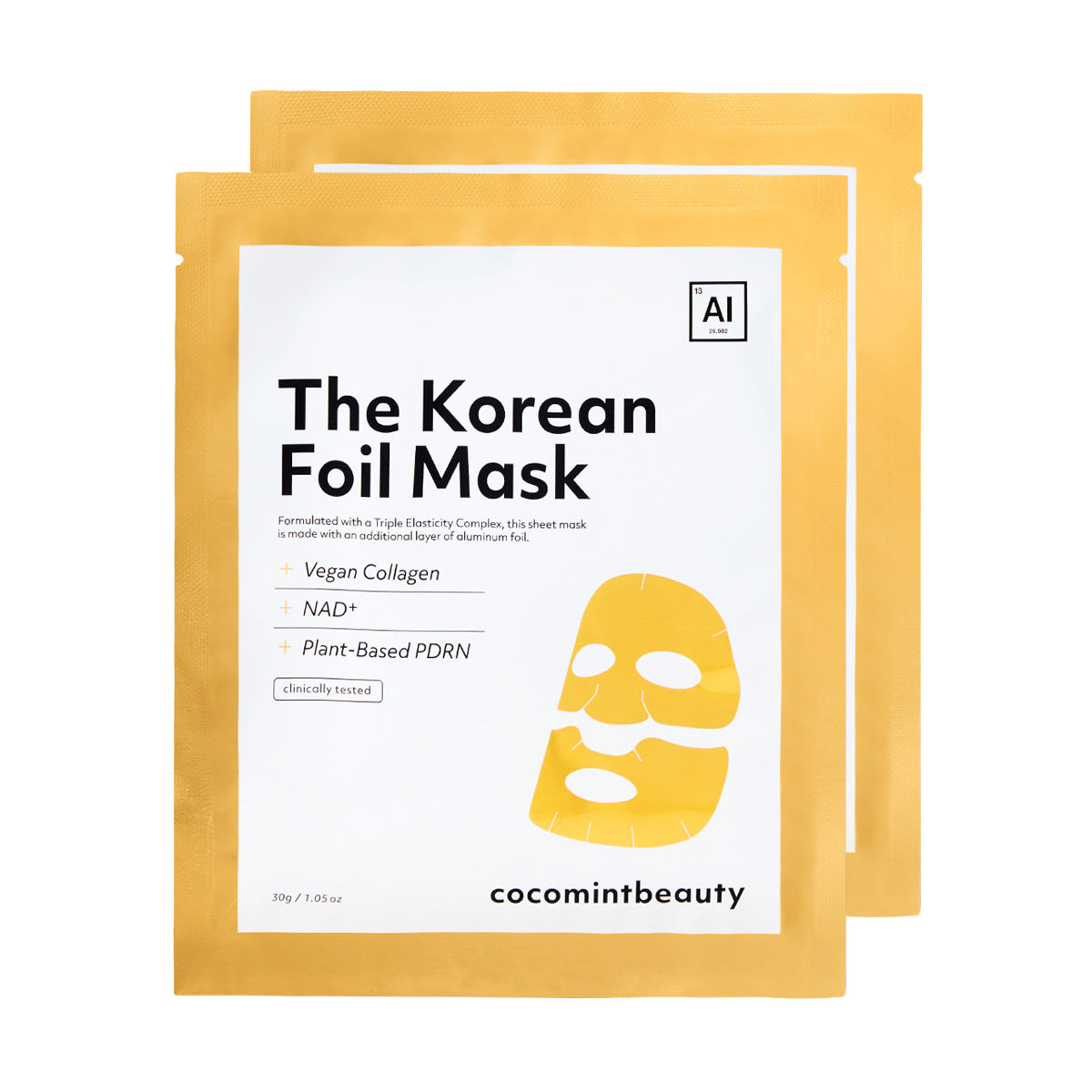Set of two Cocomint Beauty Korean face masks with collagen, NAD+, and PDRN